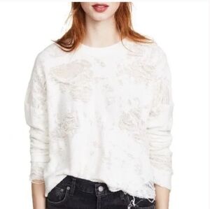 IRO Distressed Cream and Sweatshirt